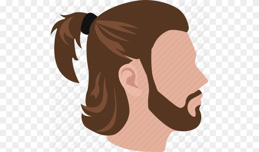 512x492 Hair Haircut Hairstyle Male Man Mens Ponytail Icon, Head, Person, Face, Smoke Pipe Clipart PNG