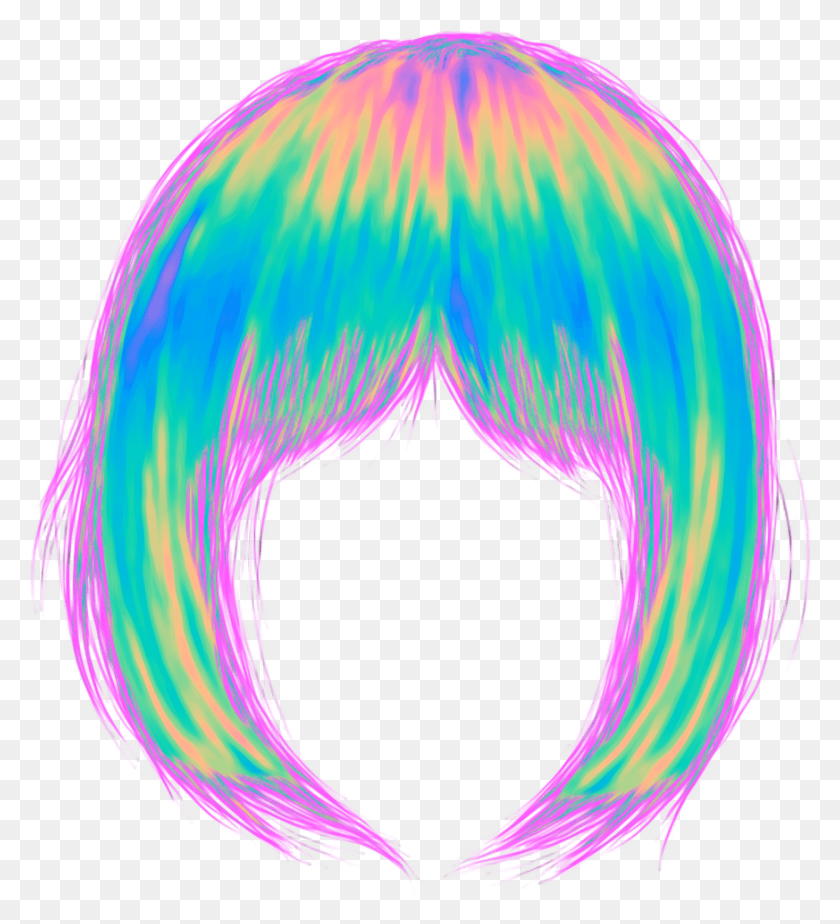 873x968 Hair Wig Rainbow Unicorn Holo Holographic Colorful Iridescent Holographic Hair Wig, Balloon, Ball, Pattern HD PNG Download