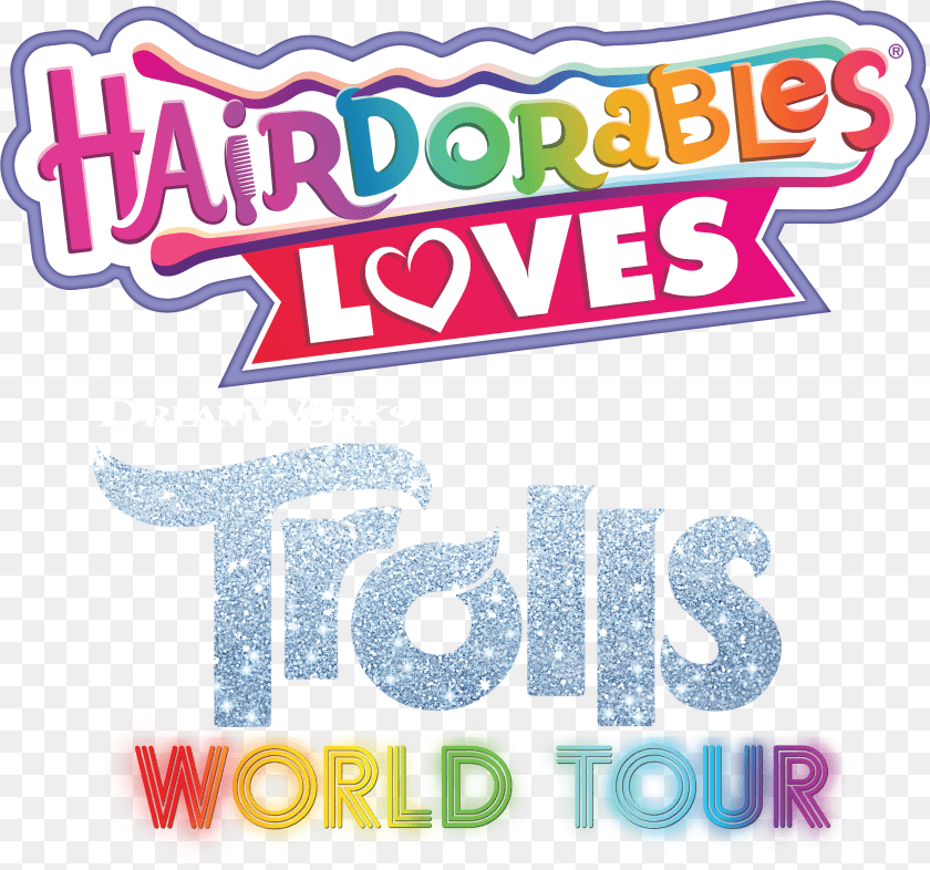 2717x2541 Hairdorables Loves Trolls World Tour Language, Advertisement, Poster, Text, Dynamite Clipart PNG