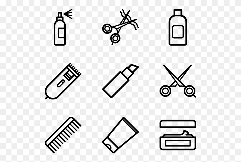529x505 Hairdressing Hair Salon Icons, Gray, World Of Warcraft HD PNG Download