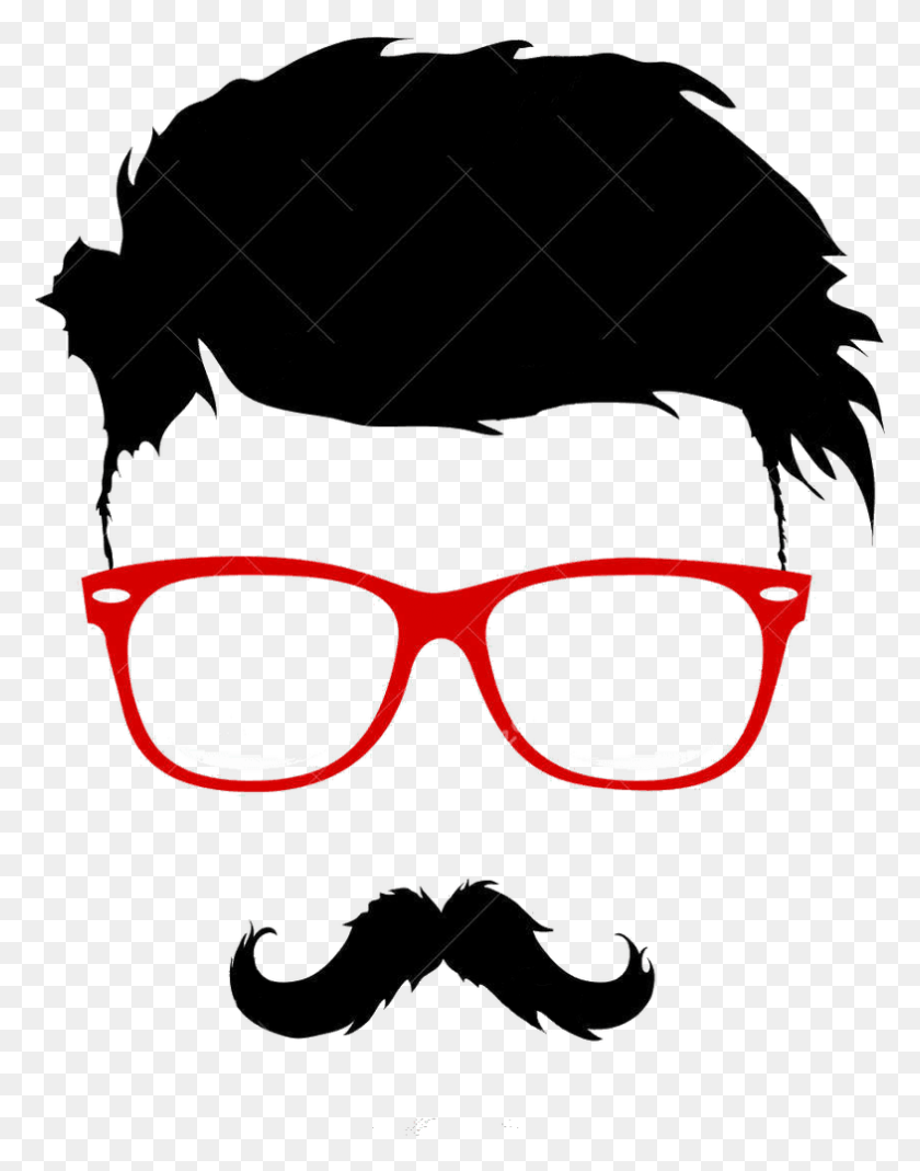 785x1016 Hairstyle Vector Bun Graphics Moustache Beard Clipart Moustache, Glasses, Accessories, Accessory HD PNG Download