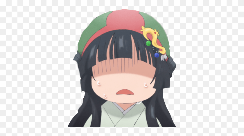 378x409 Hakumei Mikochi Anime Sticker Weeb Japan Shocked Cartoon, Person, Human, Helmet HD PNG Download