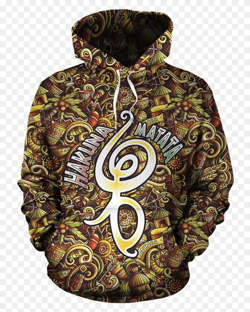 730x991 Hakuna Matata All Over Hoodie 2Class Lilo And Stitch Hoodie, Clothing, Apparel, Pattern HD PNG Download