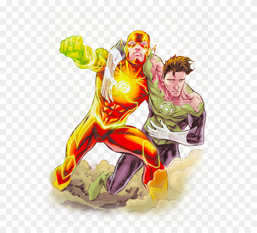 544x700 Hal Jordan Green Lantern Y Barry Allen El Flash Flash Green Lantern Corps, Persona, Humano Hd Png