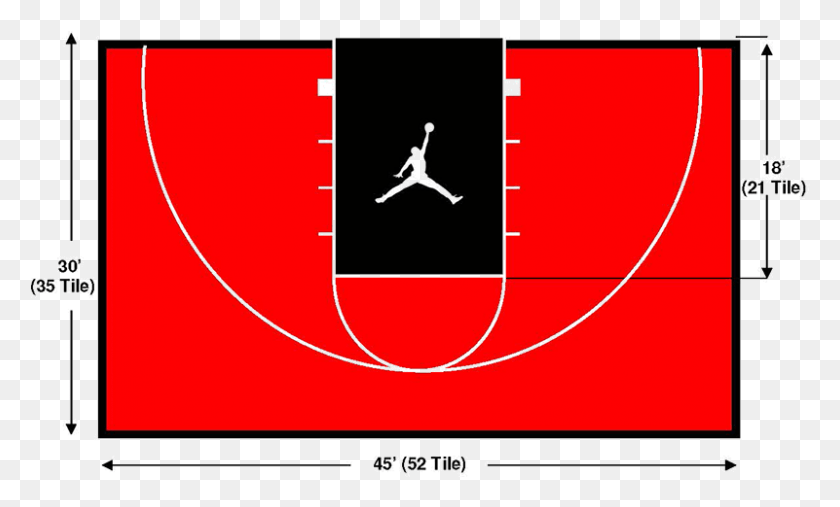 801x460 Half Basketball Court Half Basketball Court Top, Text, Label, Plot HD PNG Download