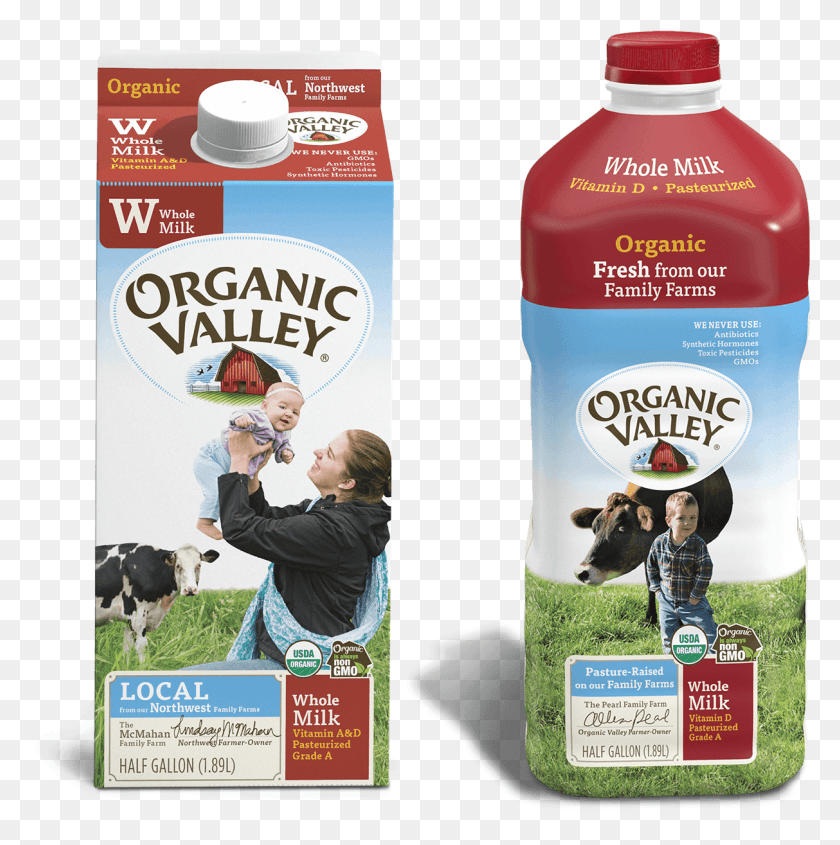 1213x1222 Half Gallon Milk Packaging Organic Valley Half Gallon, Person, Human, Cow HD PNG Download