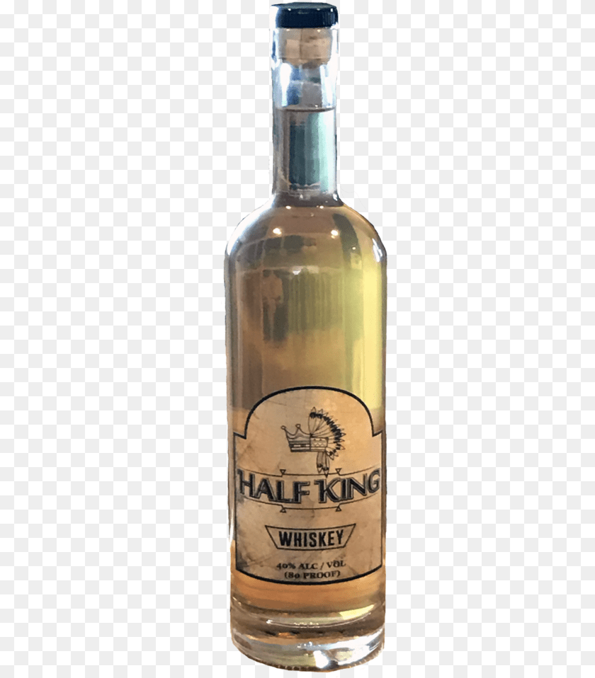 Half King Whiskey Glass Bottle, Alcohol, Beverage, Liquor, Tequila Clipart PNG