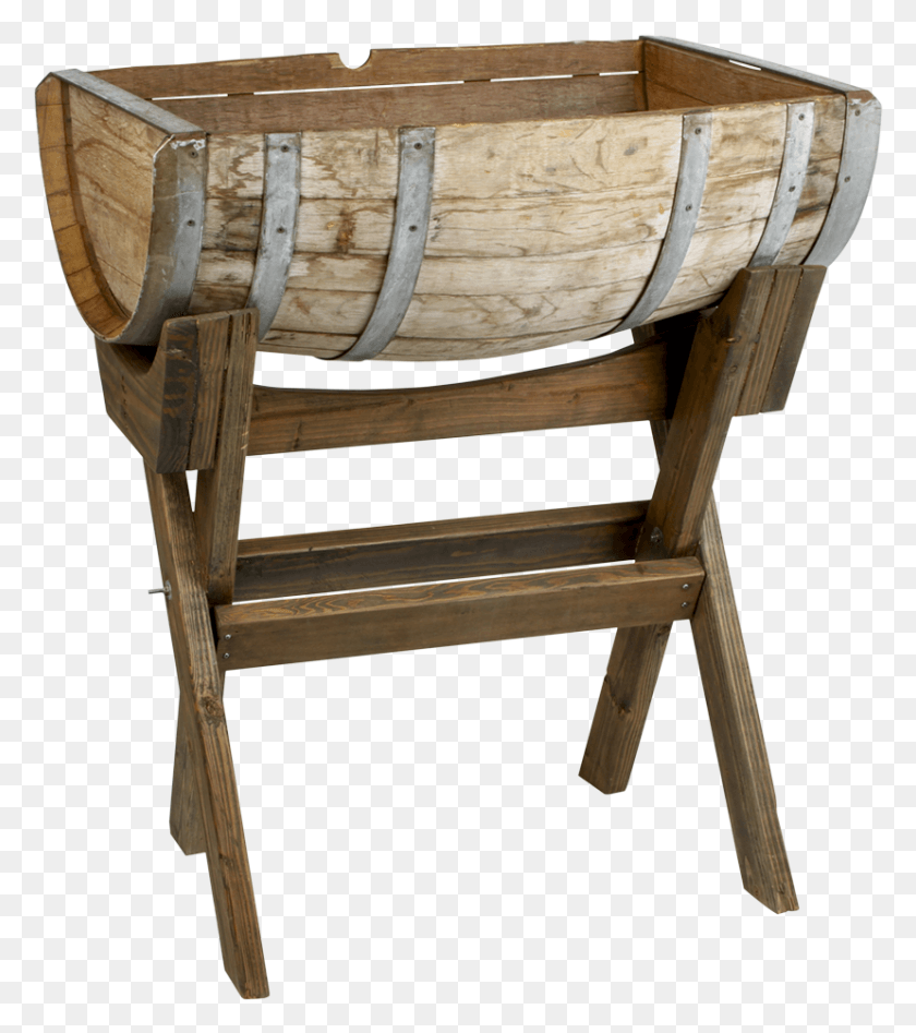 828x942 Half Wine Barrel Half Wine Barrel Stand, Furniture, Chair, Cradle HD PNG Download
