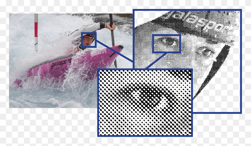 2201x1208 Halftone Screen Optimization For Single Pass Inkjets Canoe Slalom, Person, Human, Vehicle HD PNG Download