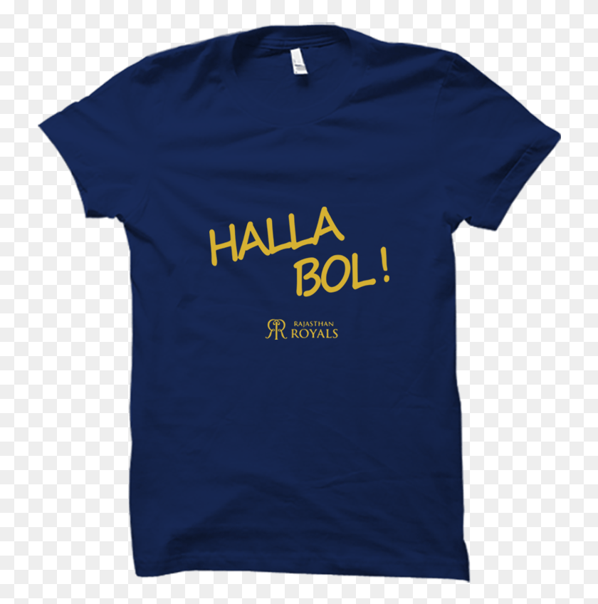 736x788 Halla Bol 2 Half Sleeve Navy Blue Active Shirt, Clothing, Apparel, T-shirt HD PNG Download