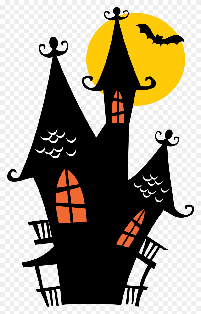 963x1548 Halloween 4 Haunted House Silhouette, Poster, Advertisement HD PNG Download