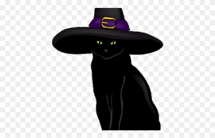 437x481 Halloween Black Cat Cartoon Witches Black Cat, Clothing, Apparel, Pet HD PNG Download