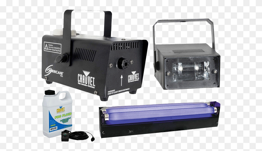 576x426 Halloween Blacklight Strobe Amp Fog Machine Package Chauvet Hurricane, Lighting, Light, Projector HD PNG Download