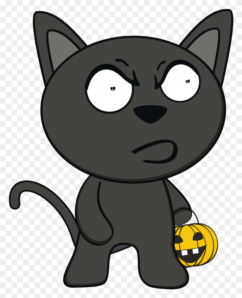 1167x1458 Halloween Cartoon Dessin Animxe Illustration Kitten Angry Cat Cartoon, Stencil, Face, Advertisement HD PNG Download