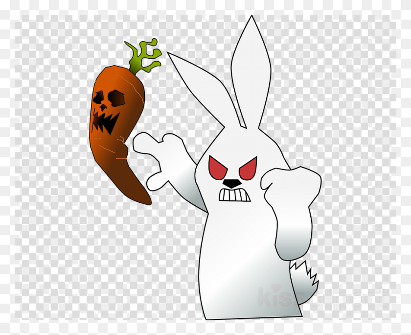900x720 Halloween Cartoon Rabbit Clipart Lionhead Rabbit Holland Beauty Parlour Logo, Plant, Carrot, Vegetable HD PNG Download