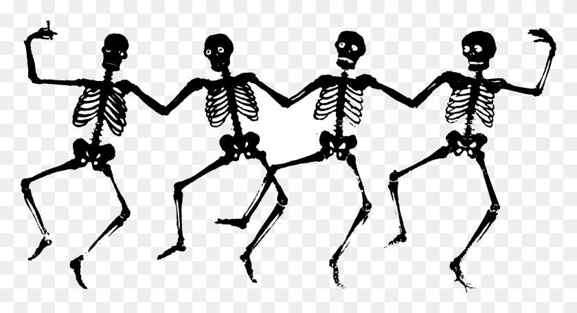 2555x1300 Halloween Clipart Clipart Dancing Skeleton Creepy Halloween Clip Art, Person, Human HD PNG Download