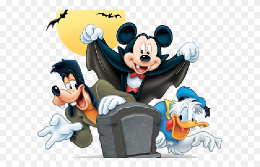599x481 Halloween Clipart Goofy Halloween Mickey Mouse, Comics, Libro, Juguete Hd Png