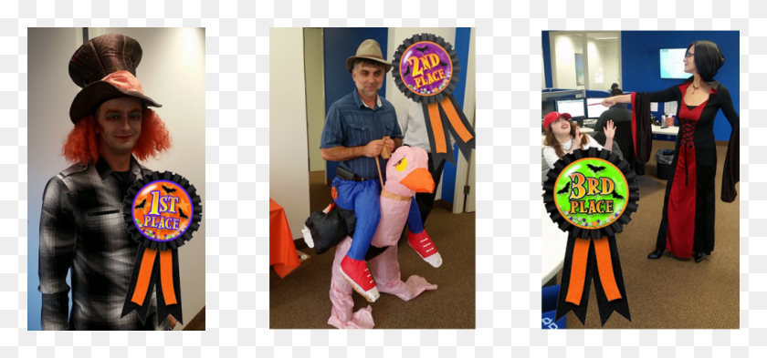1024x438 Halloween Costume Winners 1st Place Ribbon, Person, Human, Hat HD PNG Download