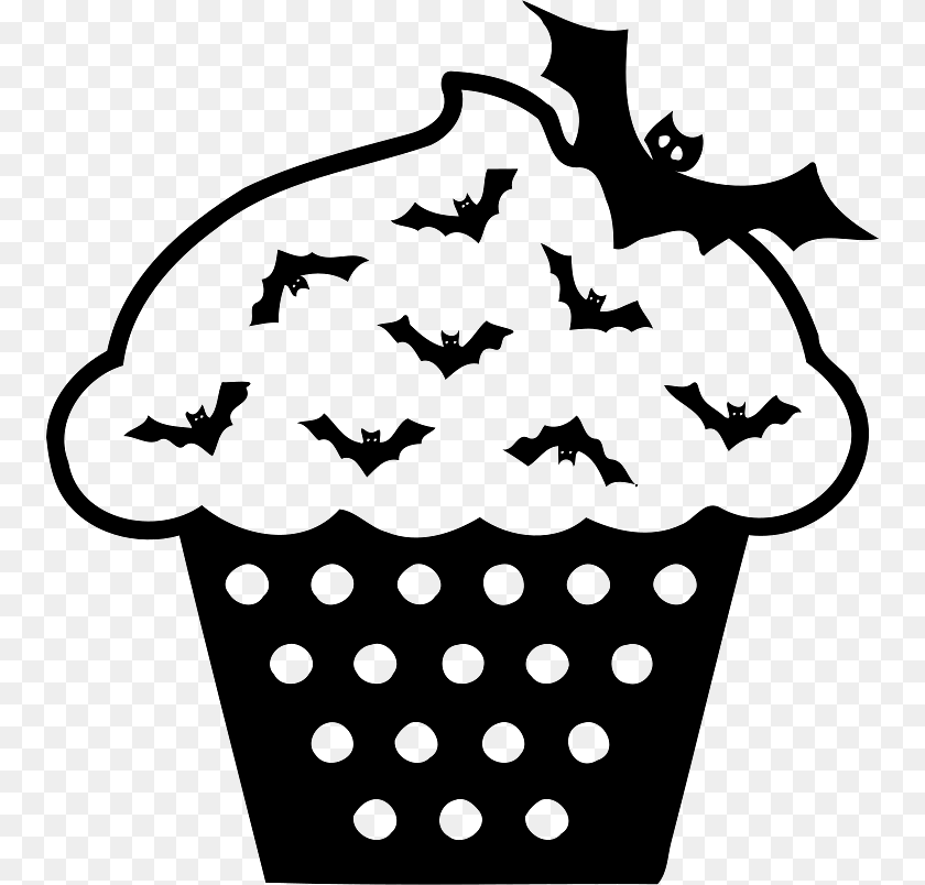 756x804 Halloween Cup Cake Bats Decoration, Potted Plant, Plant, Person, Jar Sticker PNG