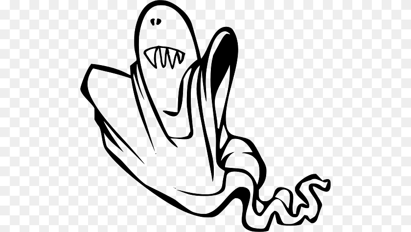 512x474 Halloween Ghost With Long Sharp Teeth, Person, Art, Face, Head Clipart PNG