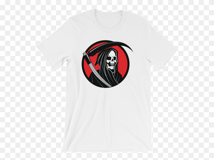 564x568 Halloween Grim Reaper T Shirt White Unisex T Shirt, Clothing, Apparel, T-shirt HD PNG Download