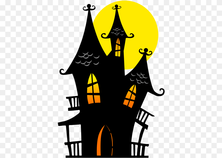 407x597 Halloween Haunted House 3 Haunted House Clipart Sticker PNG