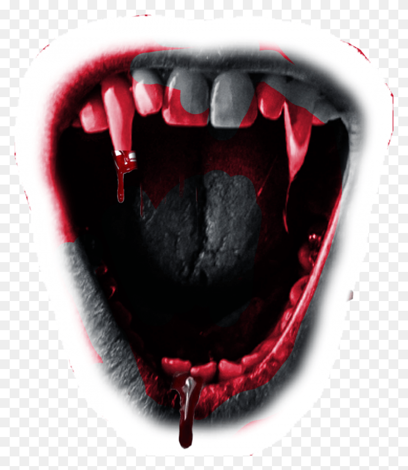 1080x1258 Halloween Horror Creepy Scary Vampire Blood Fangs Tongue, Mouth, Lip, Teeth HD PNG Download