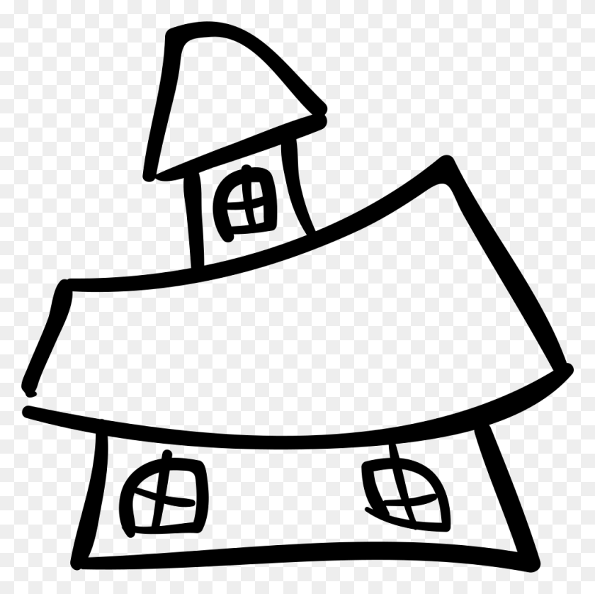 980x978 Halloween House Building Outline Comments Scalable Vector Graphics, Label, Text, Stencil HD PNG Download