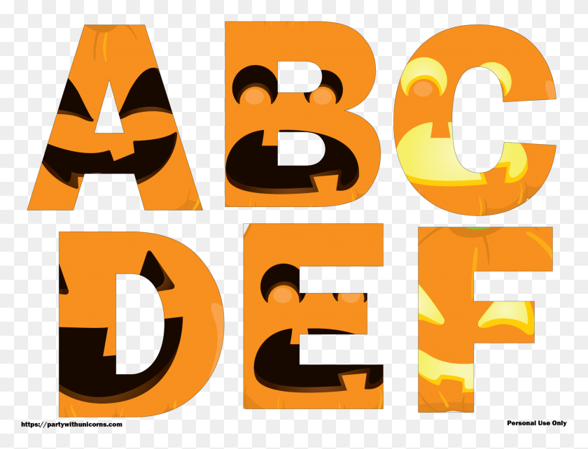 2027x1514 Halloween Letters Printable Jack O Lantern Faces Party, Number, Symbol, Text HD PNG Download