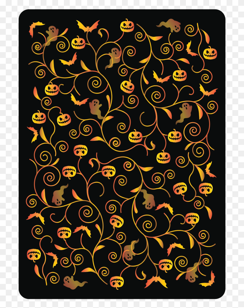 715x1003 Halloween Playing Cards Printed By Uspcc Natalia Silva Halloween Playing Cards Back, Floral Design, Pattern, Graphics HD PNG Download