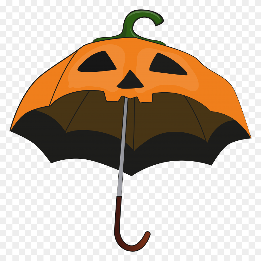 6135x6138 Halloween Pumpkin Umbrella Clip Art Image Halloween Rain Clip Art, Canopy, Patio Umbrella, Garden Umbrella HD PNG Download