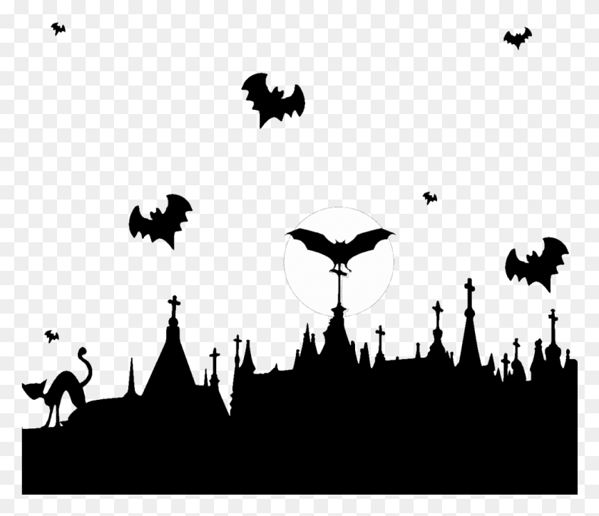 1025x873 Halloween Silhouette No Background, Lamp, Stencil HD PNG Download