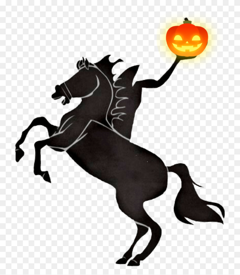 738x901 Иллюстрация Стикера Хэллоуина, Лошадь, Млекопитающее, Животное Hd Png Скачать