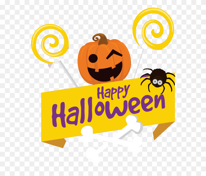 590x659 Halloween Vector Free Banners Scary Halloween Logo, Food, Candy, Lollipop HD PNG Download