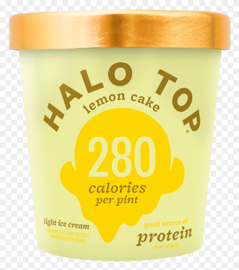 1047x1191 Halo Top Light Ice Cream Lemon Cake 1 Pint Label, Food, Bottle, Dessert HD PNG Download