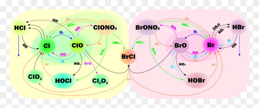 1024x383 La Química De Halógenos En La Atmósfera La Química Del Ozono, Diagrama, Diagrama Hd Png