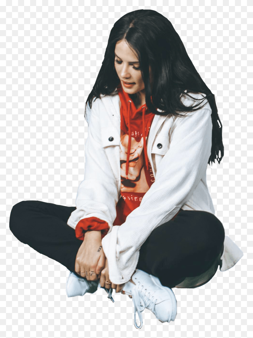 1024x1396 Halsey Sticker Halsey Wearing A Hoodie, Person, Human, Clothing HD PNG Download
