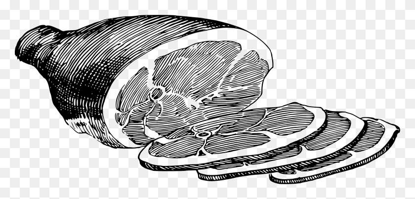 2400x1056 Ham Cheese Sandwich Black And White Drawing Clip Art Clip Art Black And White Ham, Gray, World Of Warcraft HD PNG Download