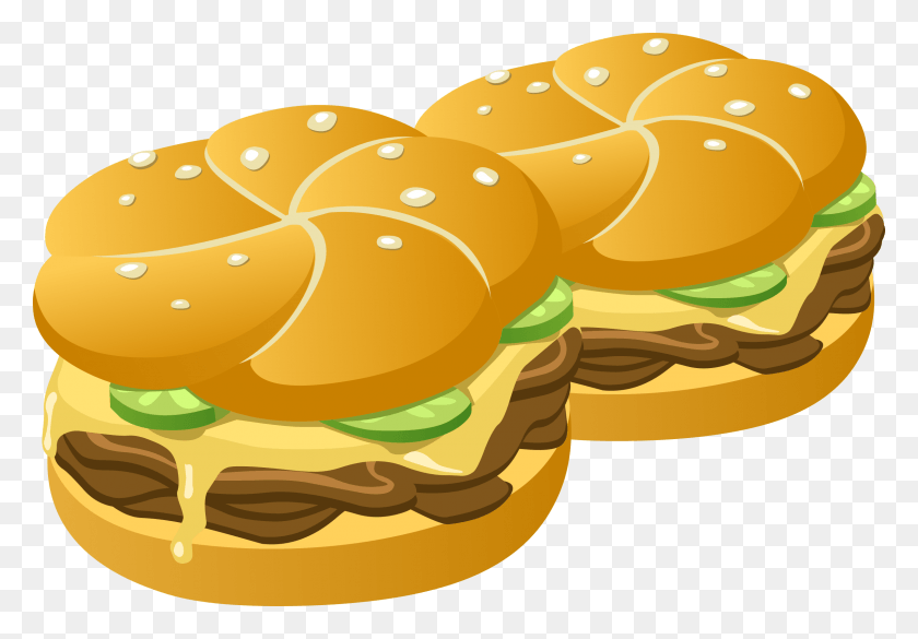 2400x1616 Hamburger Cartoon Burger Clipart Image Clip Art Collection 2 Burger Clipart, Bread, Food, Bun HD PNG Download