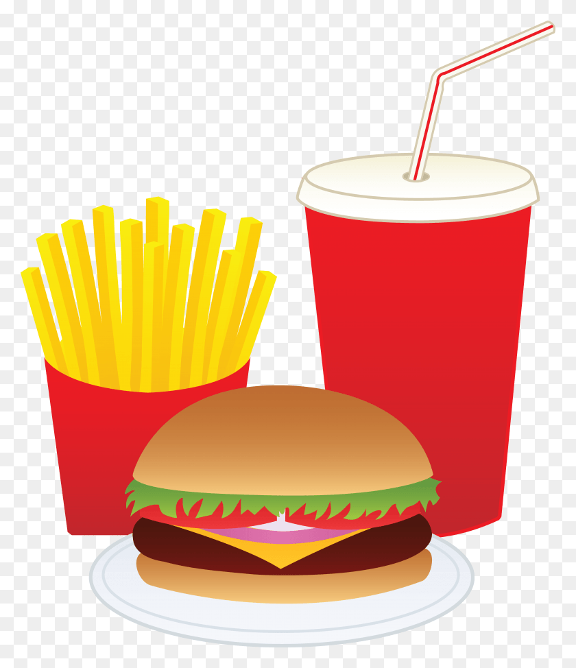 6390x7488 Hamburger Fries And A Drink Free Clip Art Burger Fries X Drink, Food, Beverage, Glass HD PNG Download