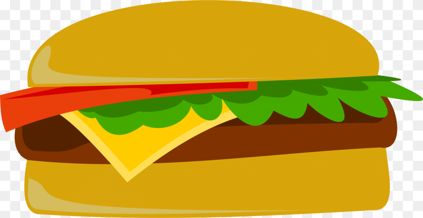Hamburger Vector Clipart With Background Burger Illustration, Food Sticker PNG
