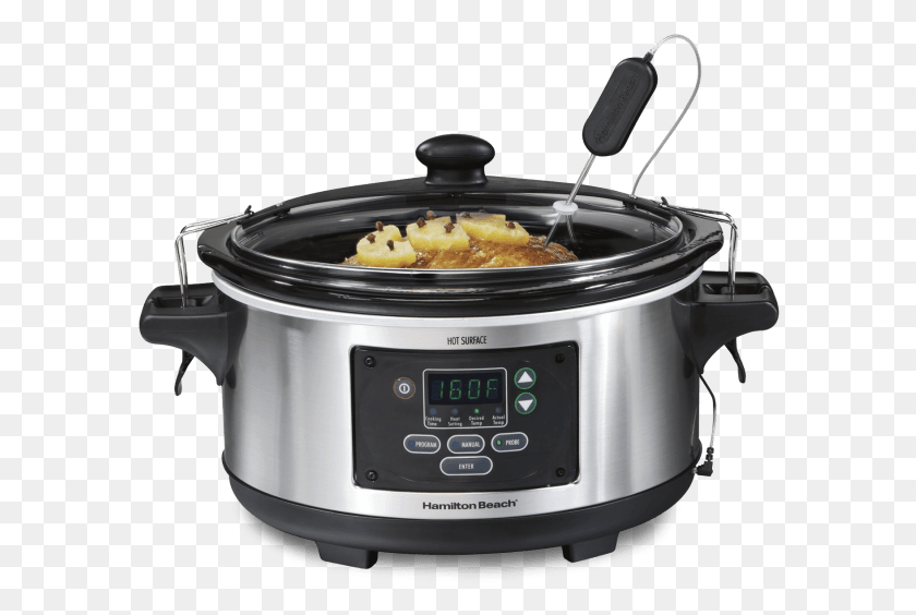 590x504 Hamilton Beach Programmable Slow Cooker With Temperature Hamilton Beach Set N Forget Programmable Slow Cooker, Appliance, Slow Cooker, Mixer HD PNG Download