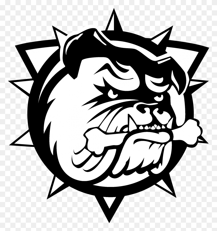 2053x2191 Логотип Hamilton Bulldogs Черно-Белые Гамильтонские Бульдоги, Трафарет, Млекопитающее, Животное Png Скачать