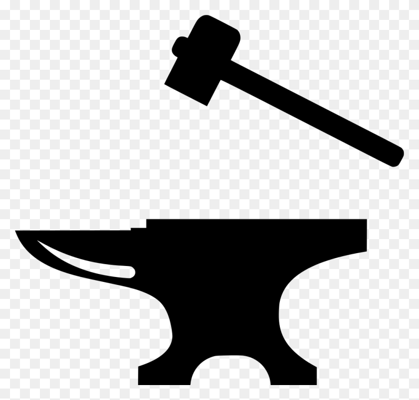 1024x976 Hammer And Anvil Silhouette, Gray, World Of Warcraft HD PNG Download