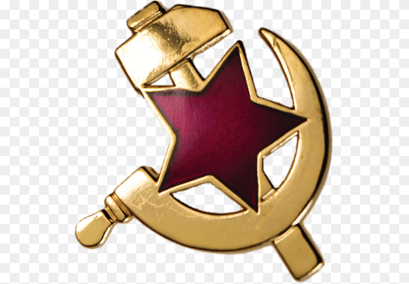 Hammer And Sickle Pin, Badge, Logo, Symbol, Emblem Transparent PNG