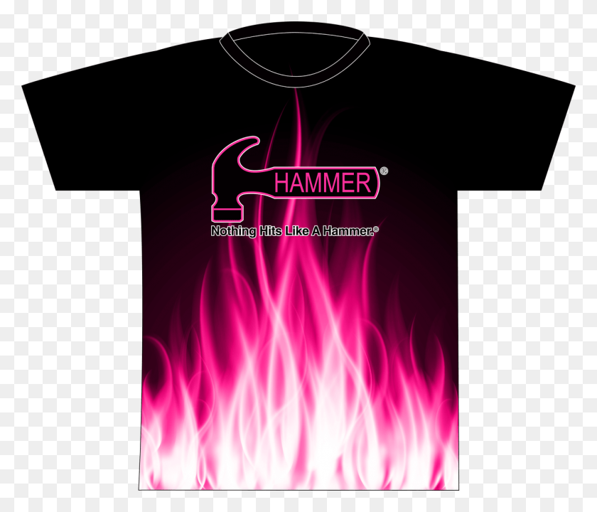 1280x1084 Hammer Pink Flames Hammer Bowling Jerseys, Clothing, Apparel, Shirt HD PNG Download