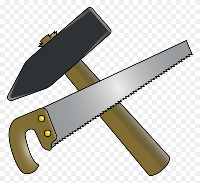 936x853 Hammer Saw Clipart Hammer And Saw Logo, Tool, Handsaw, Hacksaw HD PNG Download