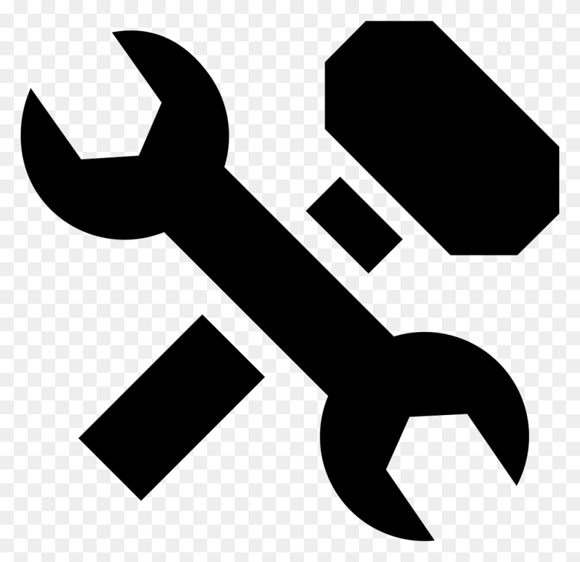 980x948 Hammer Vector Crossed Wrench And Hammer Cross, Axe, Tool, Symbol HD PNG Download
