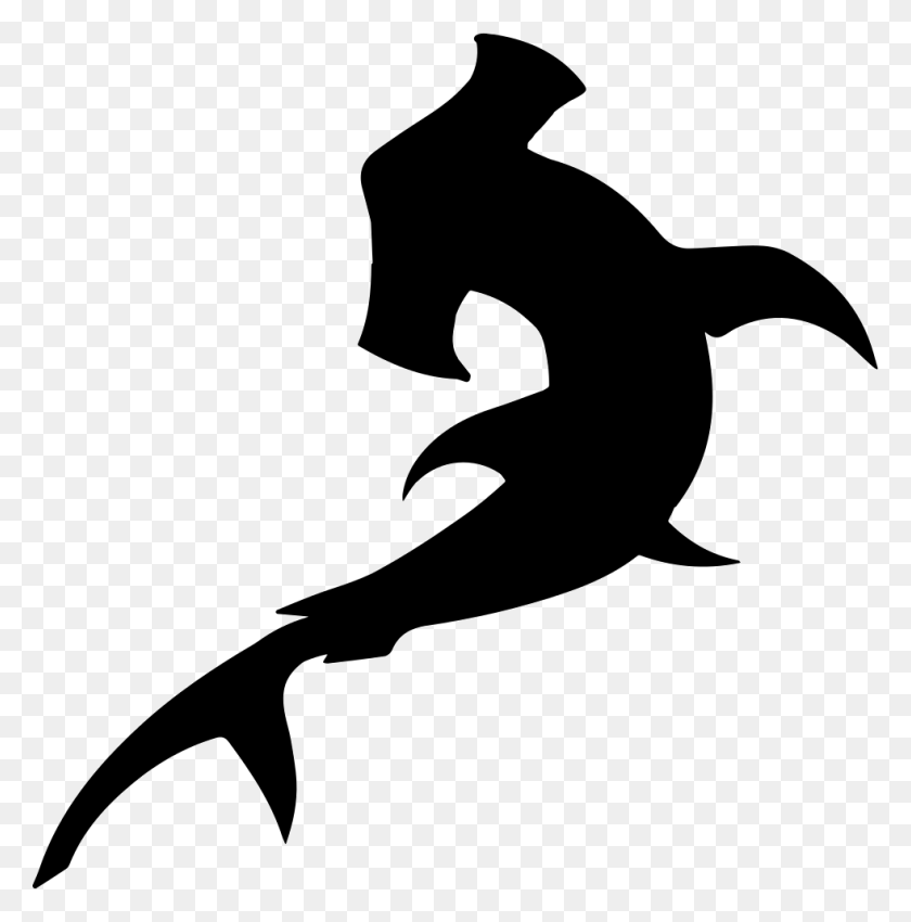 981x994 Hammerhead Fish Shape Silhouette Of A Hammerhead Shark, Axe, Tool HD PNG Download