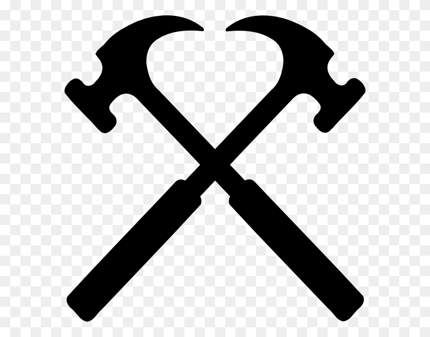 588x599 Hammers Clipart, Hammer, Tool, Stencil HD PNG Download